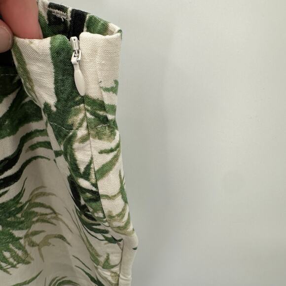 J. JILL Barley Linen Blend Palm Print Wide Leg Culotte Pants // L - Picture 5 of 11